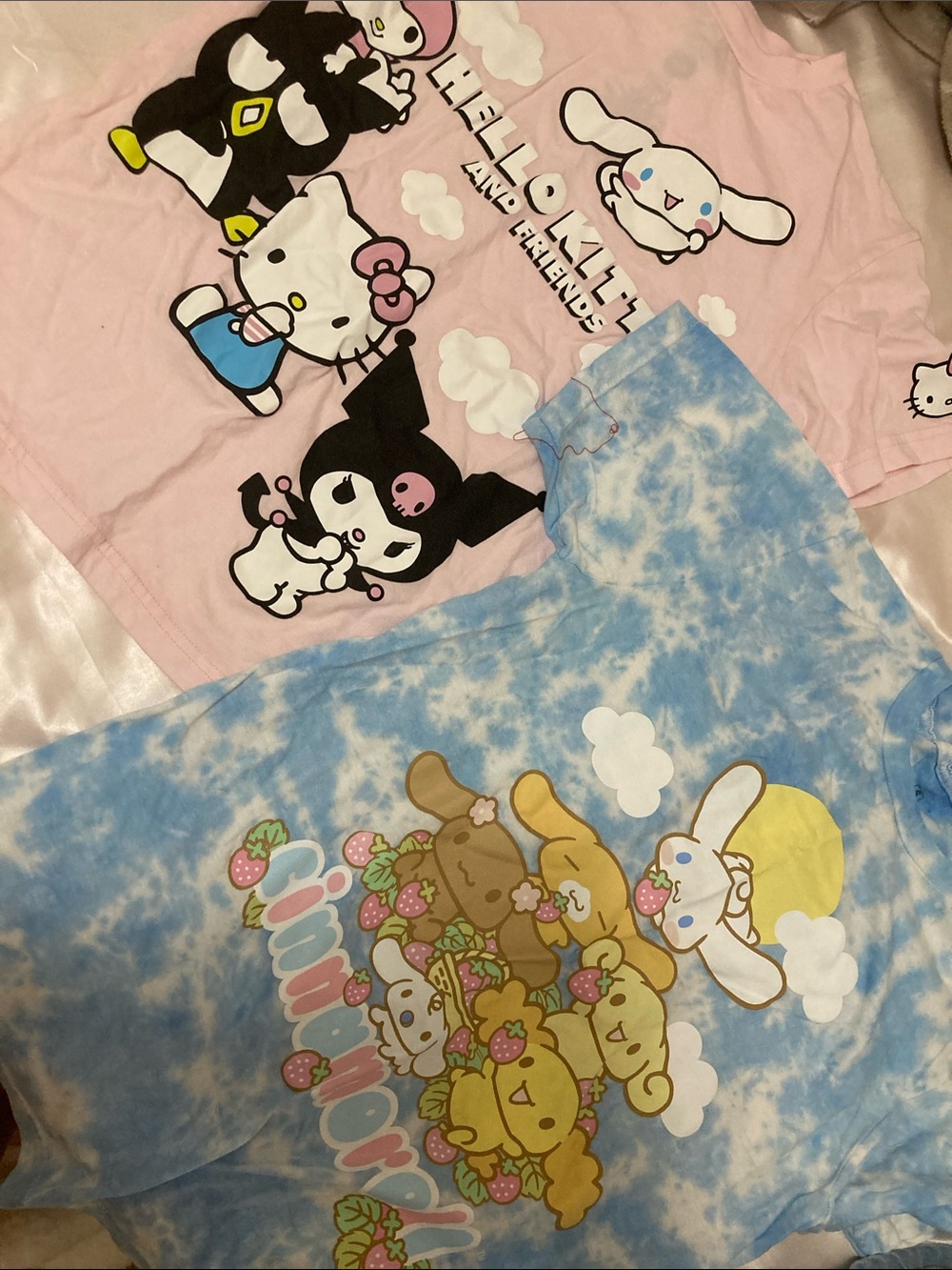 Sanrio Kids Pajama Tops - Pink & Blue Cinnamoroll and Friends Prints
